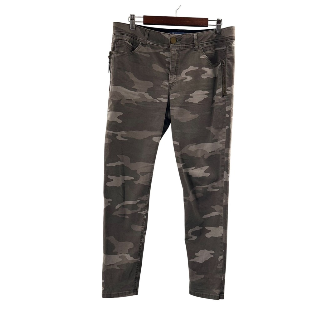 Democracy Womens Camouflage "Ab"solution Pants 12P Petite‎ Slimming Stretch Zip